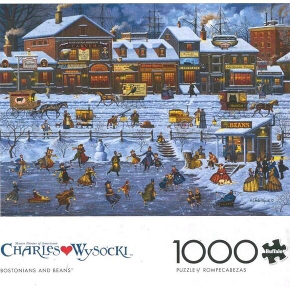 Buffalo Games Charles Wysocki Bostonians & Beans 1000 pc Jigsaw Puzzle - Picture 1 of 6